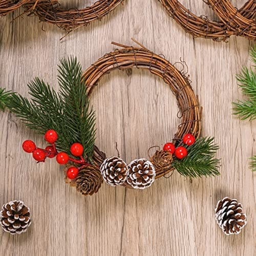 Grapevine Wreath Set,  10 Pieces Natural Vine Branch Wreath Christmas DIY  6