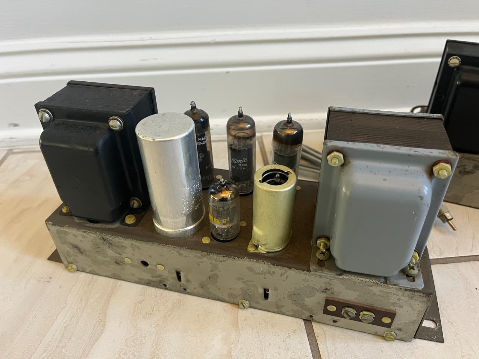 Pair Vintage AMPEX 6973 Monoblock mono Vacuum Tube 15watt Amplifiers Amps 4