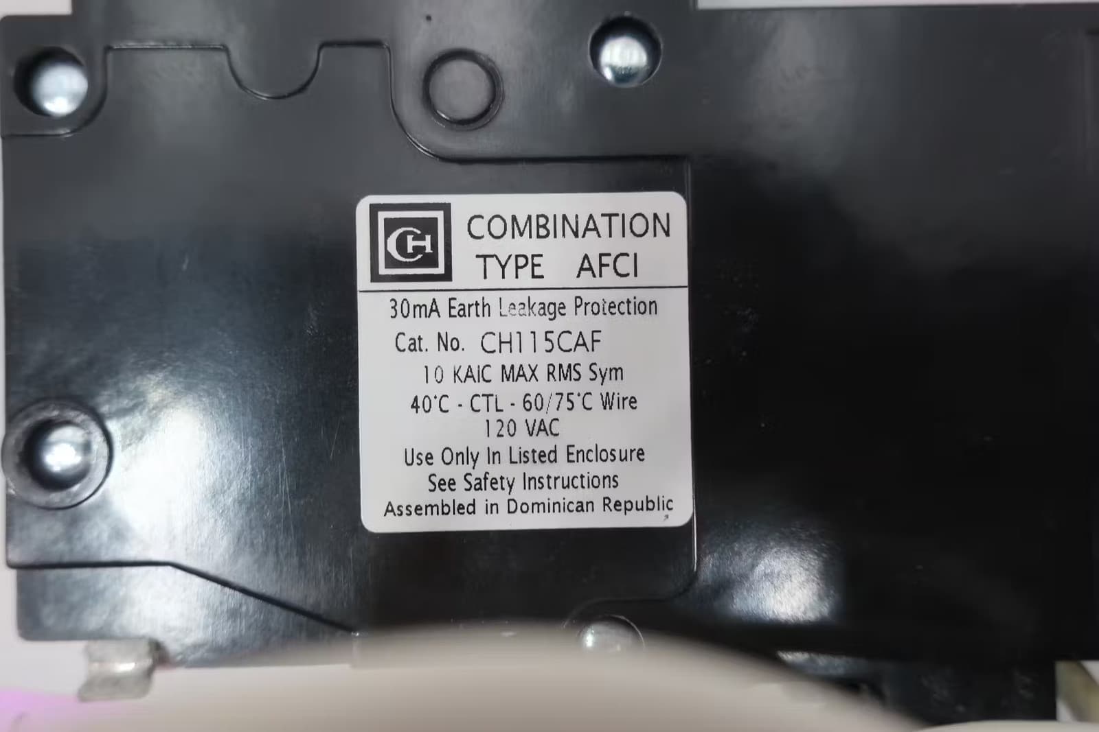 Eaton CH115CAFCS Circuit Breaker Trip Unit 15a 1p 5