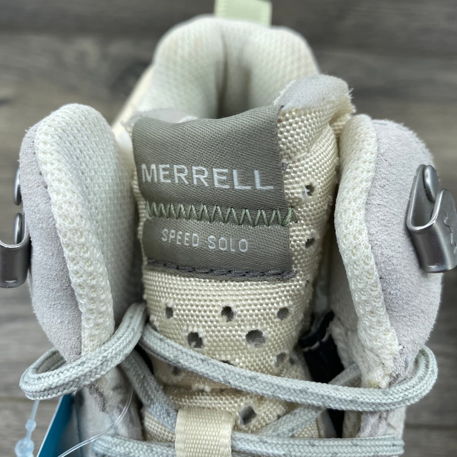 Merrell Speed Solo Waterproof Hiking Boots Gray/Beige Ladies Size 7.5 NEW 3