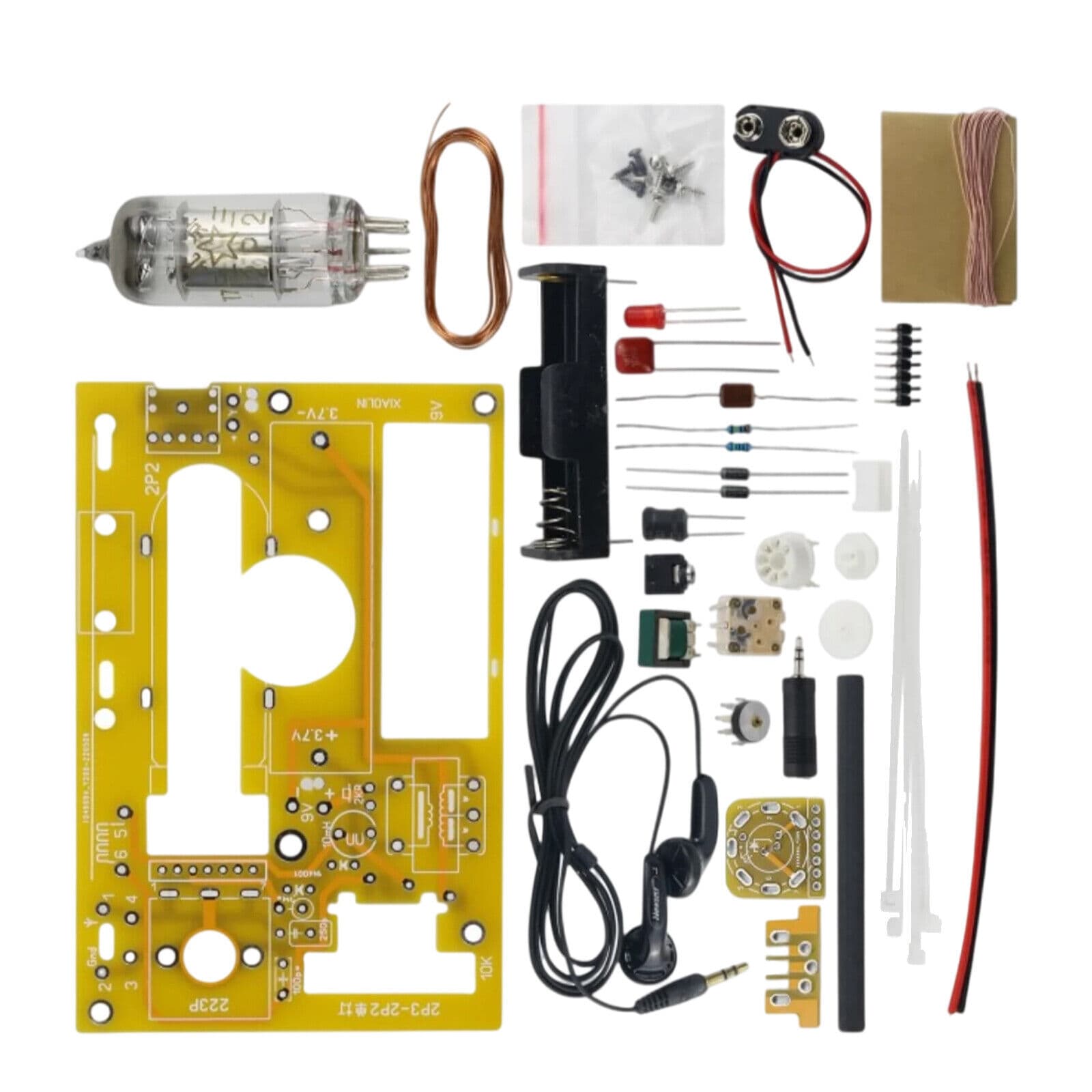 2P2 Tube Single Light MW Radio Kit Simple Radio Receiver Kit for DIY Unassembled 2