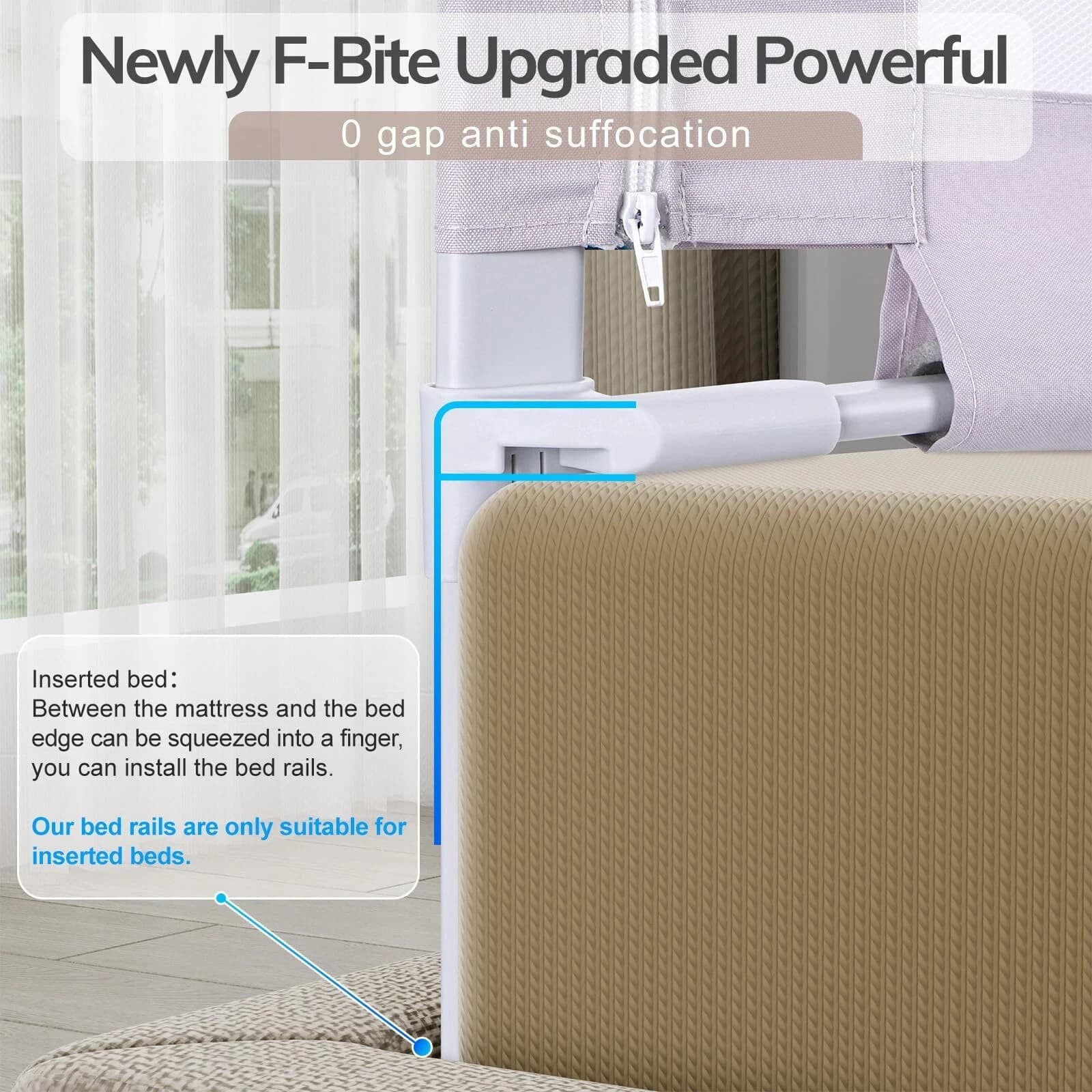 Omzer Bed Rail for Toddlers - (3 Pack) Toddler Bed Rails with Double Child Lock, 6