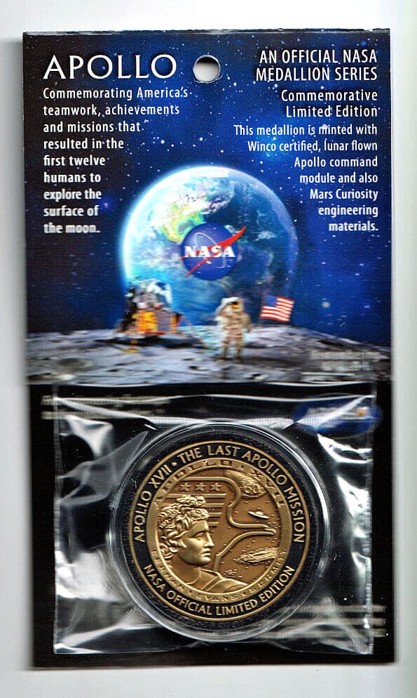 APOLLO 17 - NASA FLOWN METAL- 50th ANNIVERSARY -LIMITED EDITION- COIN-MEDALLION  4