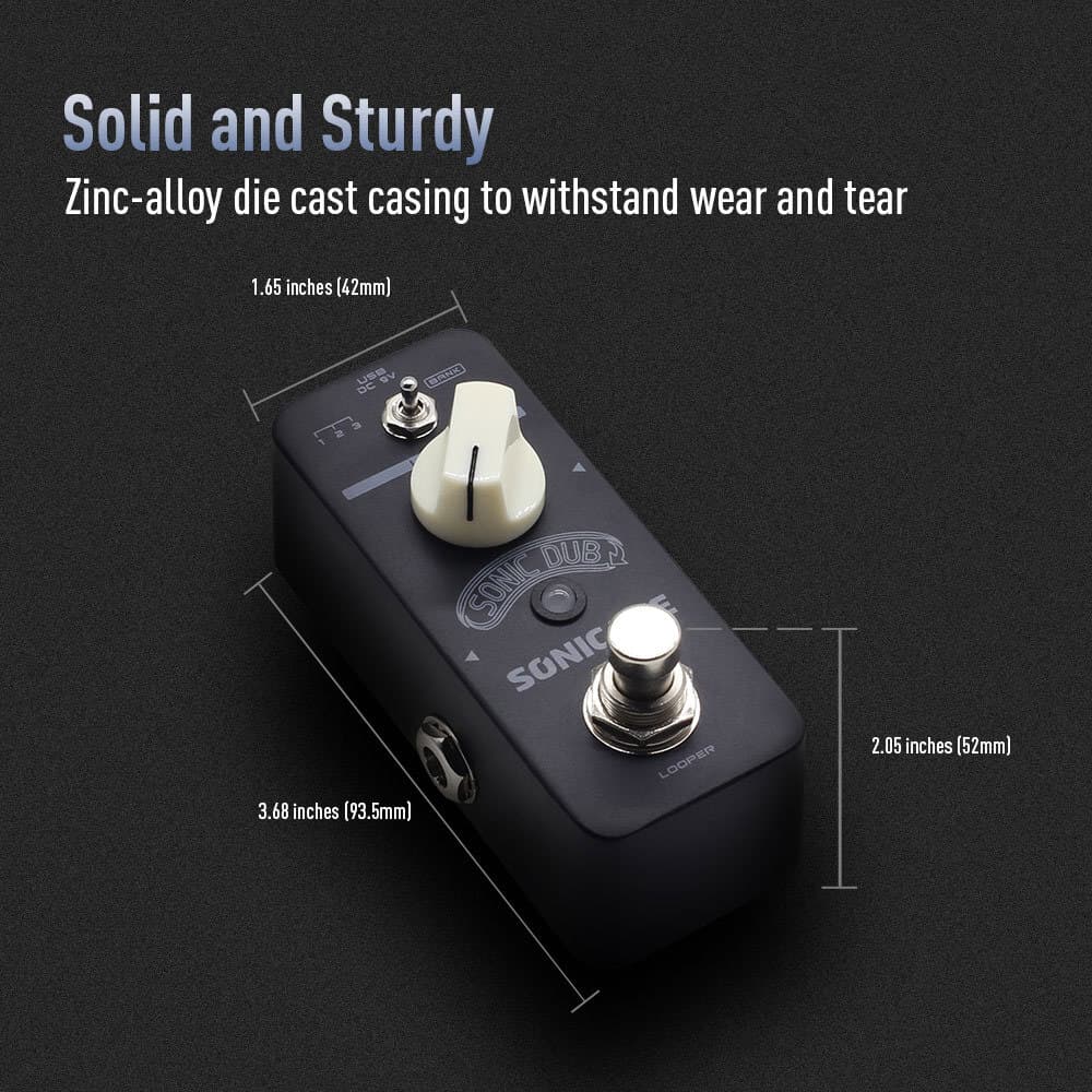 SONICAKE Looper Guitar Effects Pedal Loop Station Recording Loop Pedal Sonic Dub 5