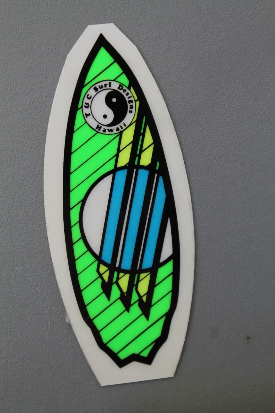 T&C Town Country Surfboards Clear Neon Green OG 80's V3A Vintage Surfing STICKER 5