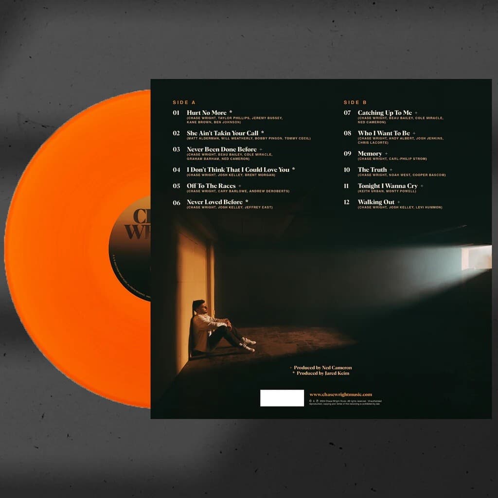 CHASE WRIGHT Letting Go LIMITED EDITION Of 250 Transparent Orange Signed Vinyl 3