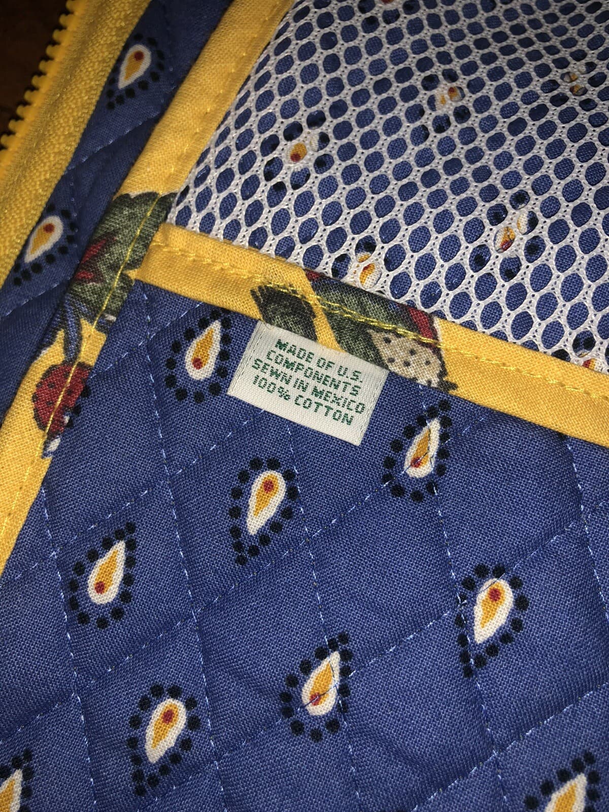 Vera Bradley FRENCH YELLOW Hanging GARMENT TRAVEL BAG 100% Cotton 22x45 NWT 4