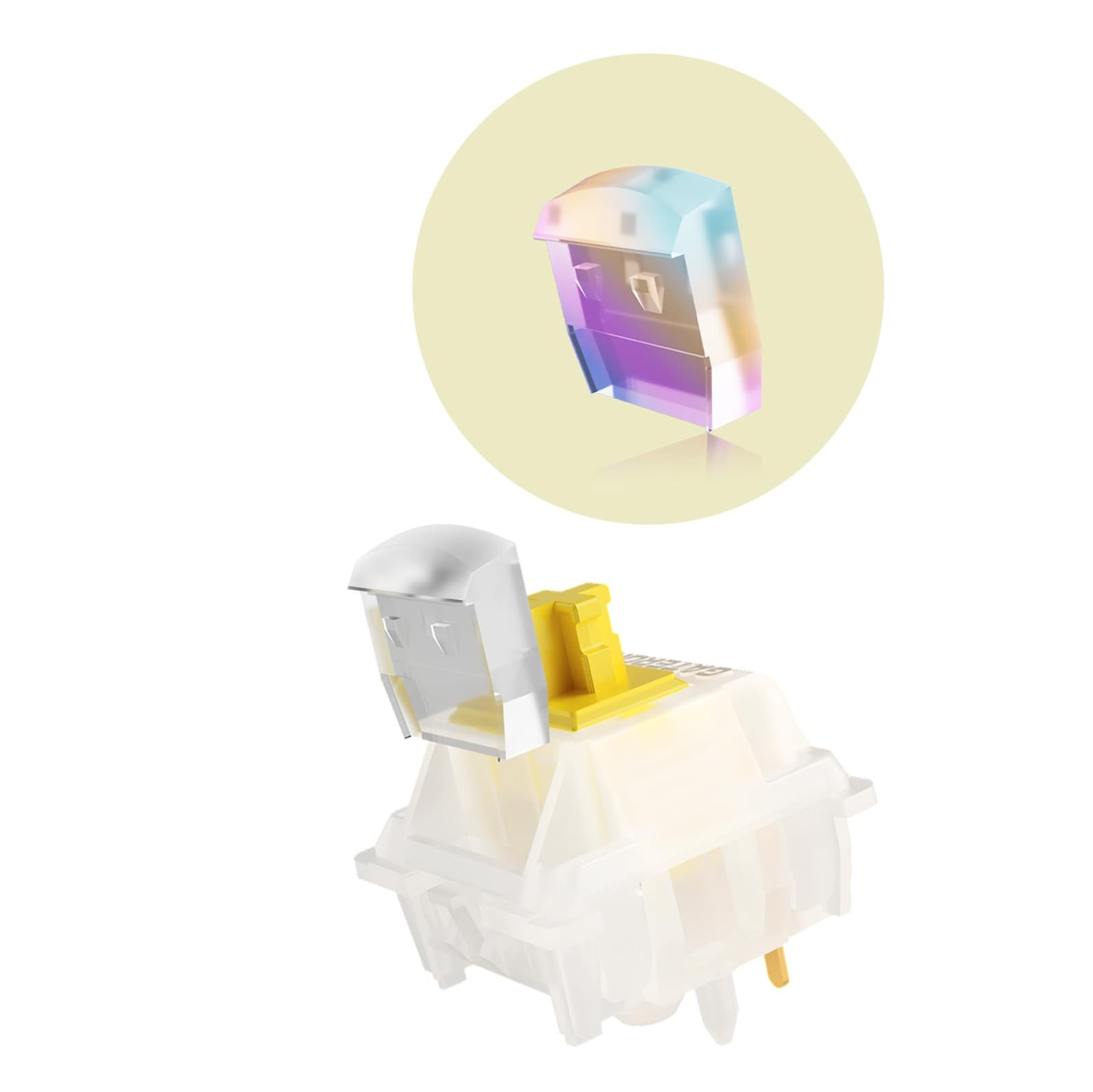 GATERON Milky Yellow Pro V3 Keyboard Switches Pre-lubed Linear 5 pin for All ... 2