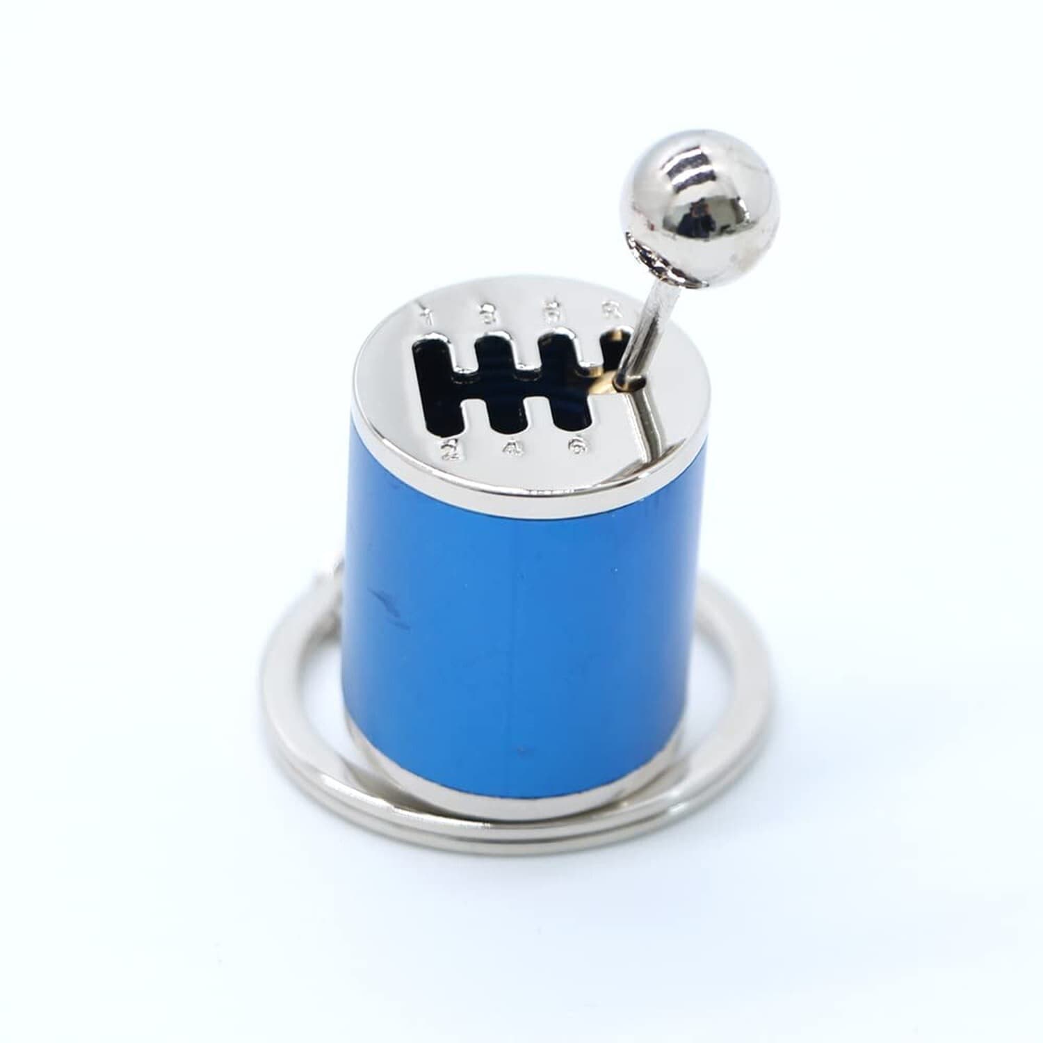 BLUE 6 Speed Manual Transmission Shift Gearbox Keychain Moving Fidget Toy Keys 5