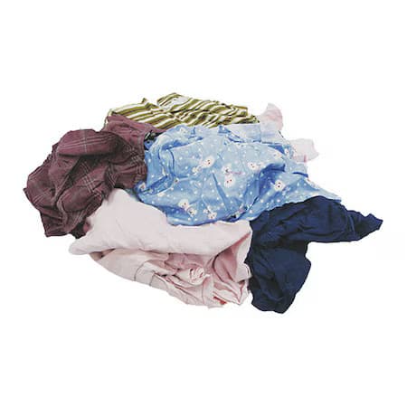 Reclaimed Knit Cloth Rags, 25 Lb., 18 In X 18 In, Colored Mixed, 135-25N