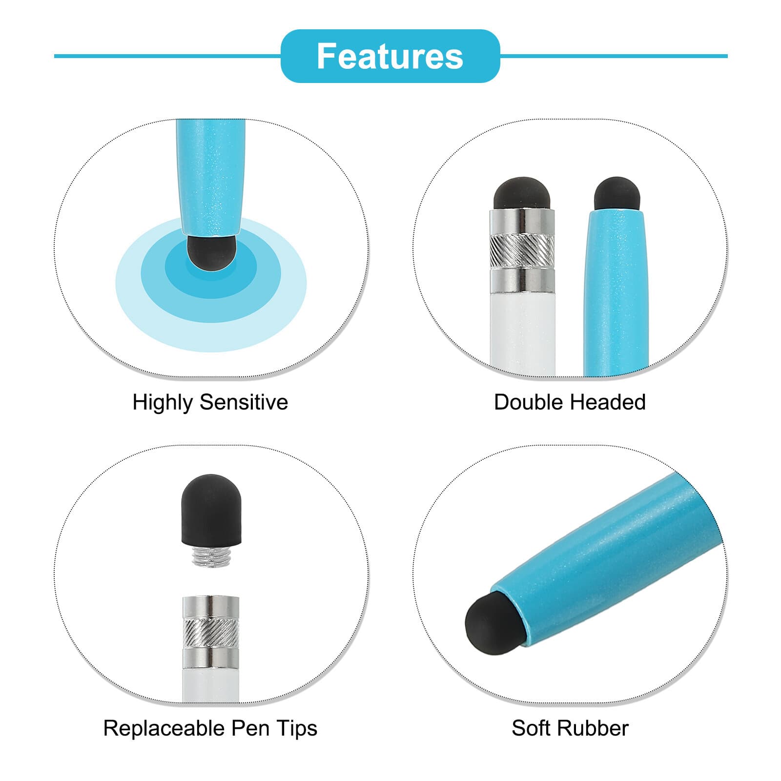 Stylus Pens for Touch Screens for Universal Touch Devices, Gradient Blue 4