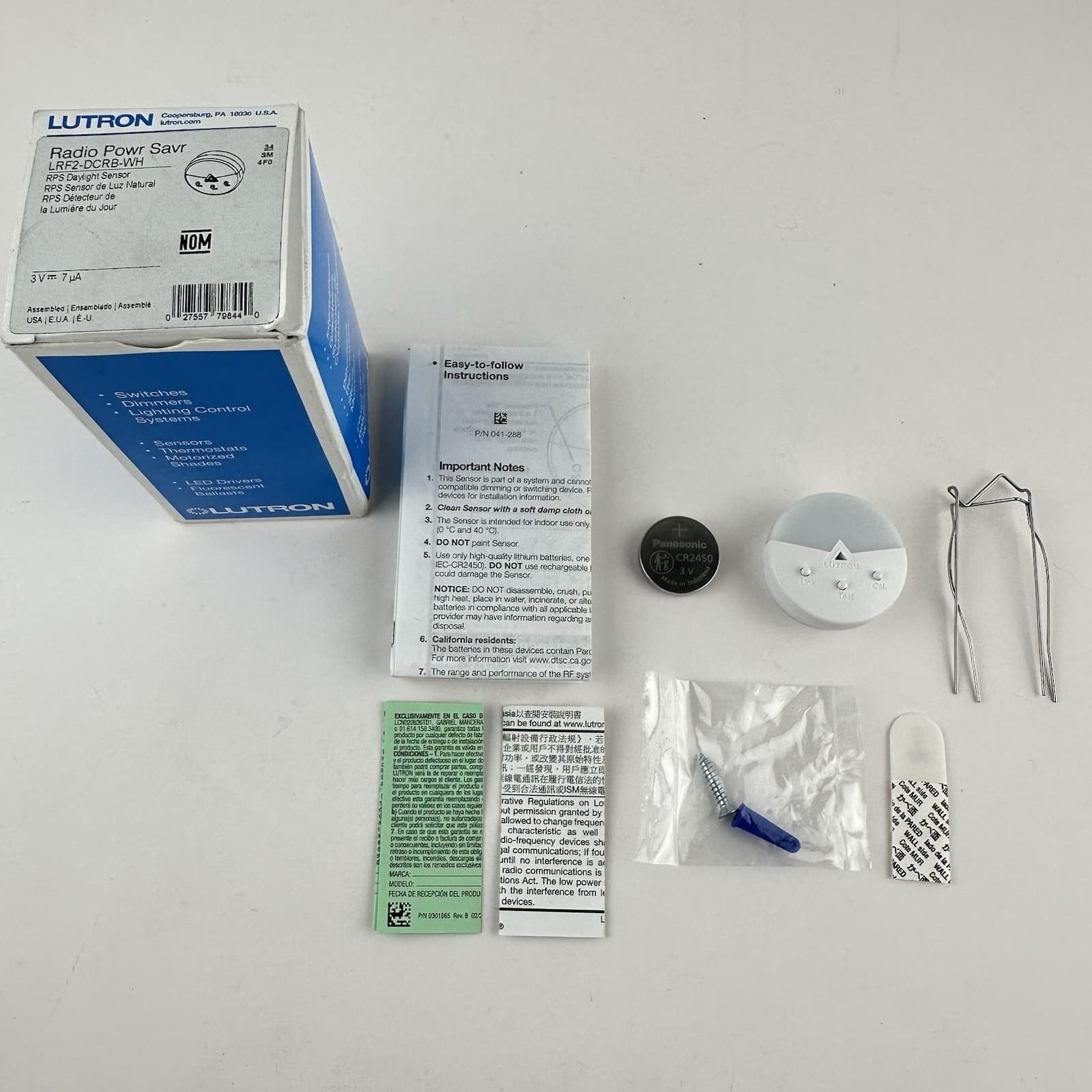 LUTRON LRF2-DCRB-WH Radio Power Savr Wireless Ceiling Daylight Sensor 2