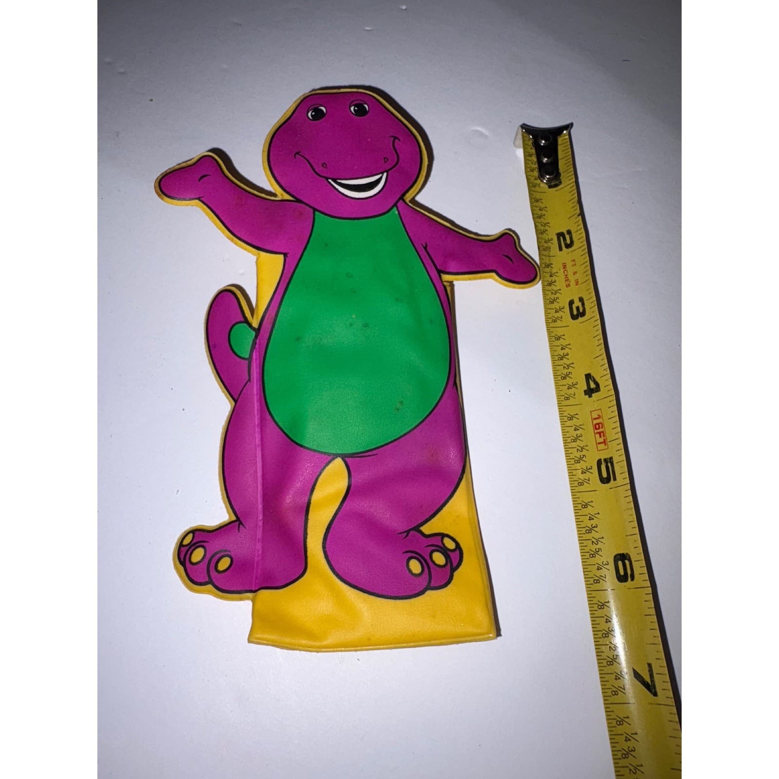 Vintage 1997 Barney Loves You Car Seat Belt Cover Plush Toy Accessory 3