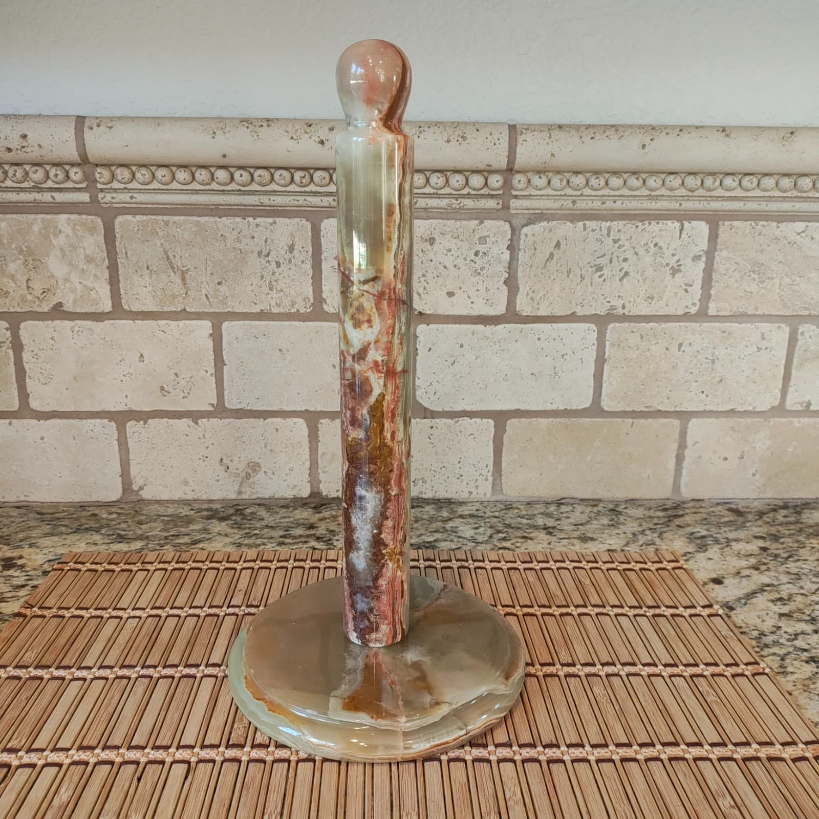 Kalifano Green Onyx Kitchen Towel Holder - Made in Pakistan 2