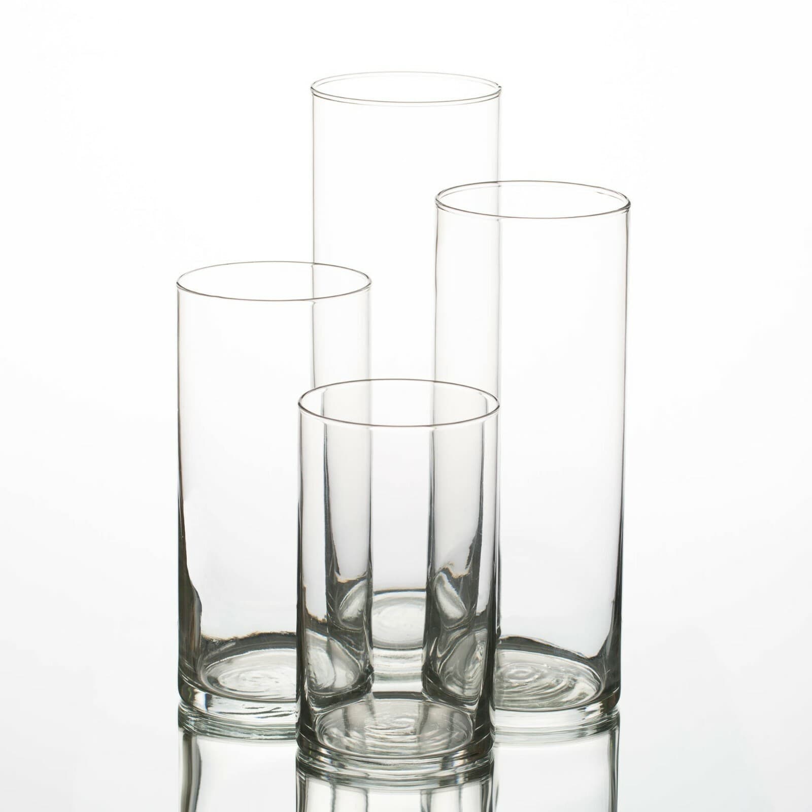(Set of 12), 16" Cylinder Clear Glass Vases Wedding Party Centerpieces  3