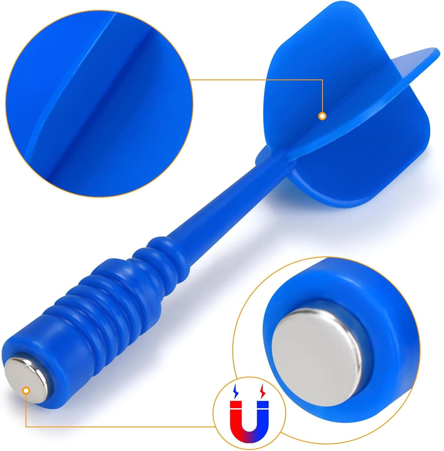 Accmor 16 Pack Magnetic Darts for Magnetic Dartboard, Replacement Plastic Dart G 3