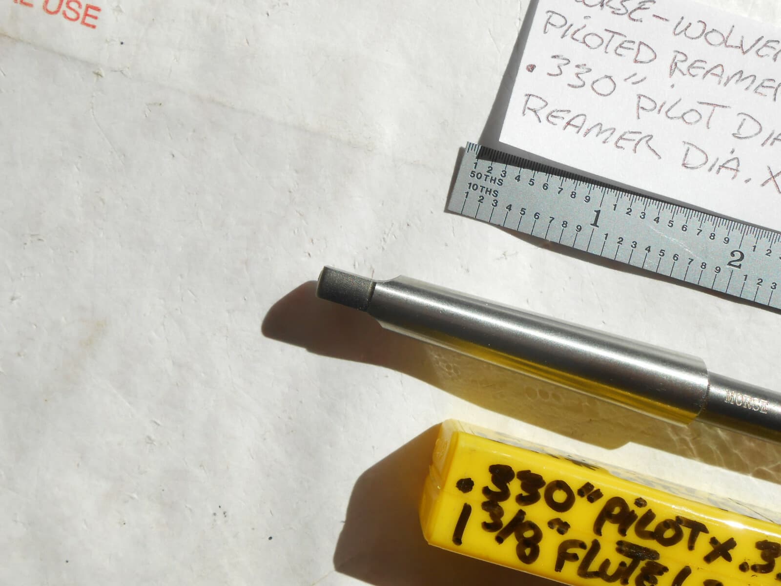 NEW MORSE+WOLVERINE USA CUSTOM H.S.S. .330" PILOT X 3/8" 6FL RH PILOTED REAMER 5