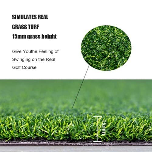 Real Feel 3.8x5Ft Golf Hitting Mat  Large Dual Turf Alignment & Angle of Approac 6
