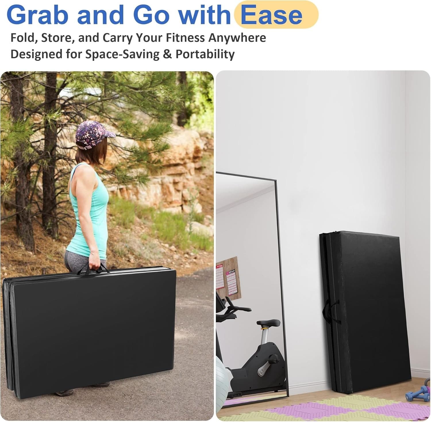 Gymnastics Mat 4 ft × 10 ft × 2 in thick tumbling mat 4