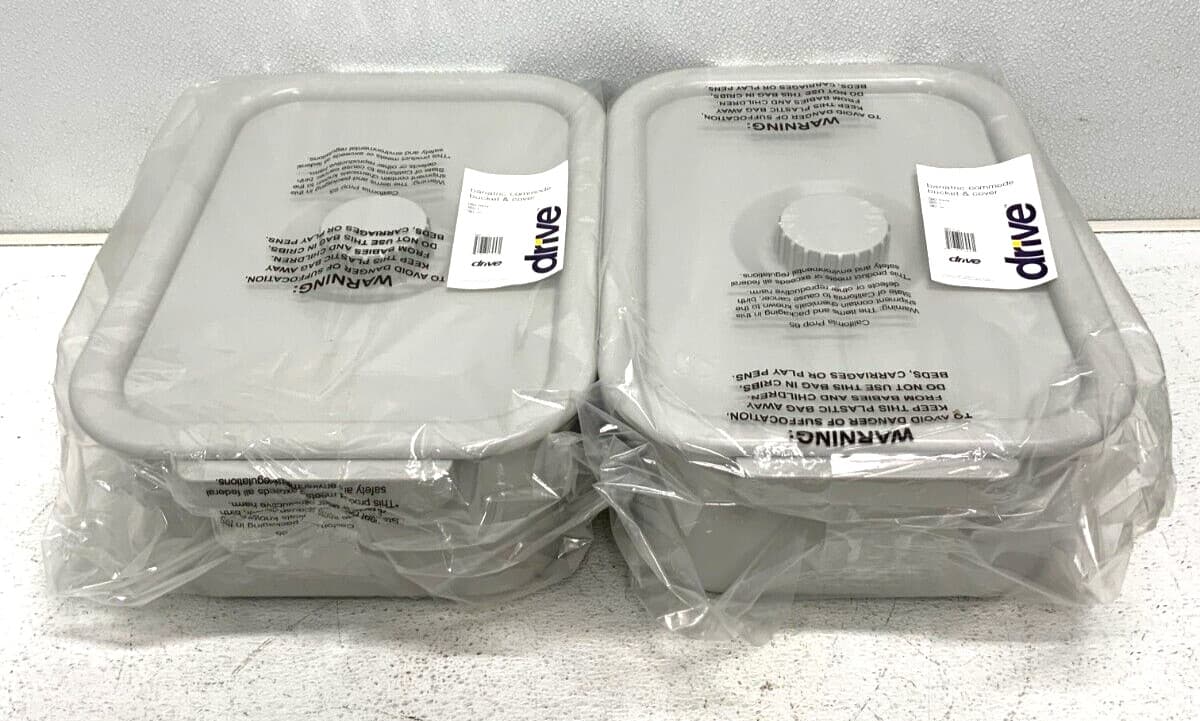 NEW Lot of 2 Drive 11109 Bariatric Medical Plastic Commode Bucket & Cover 67A