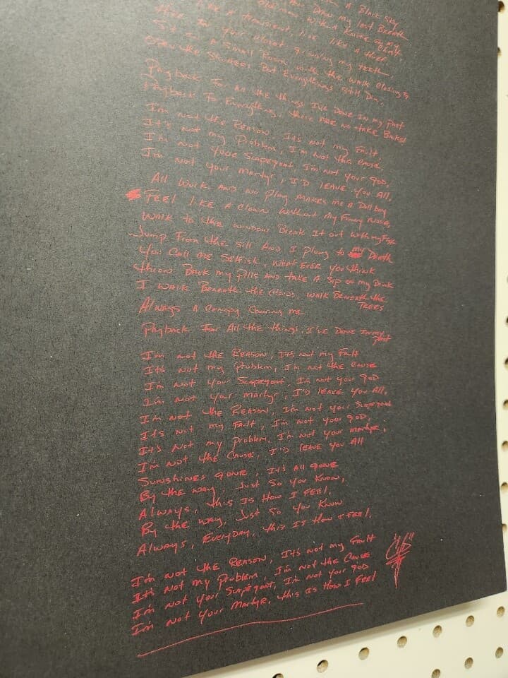 Mudvayne 2007 By The People.....Dull Boy Lyric Lithograph Flawless New Old Stock 4