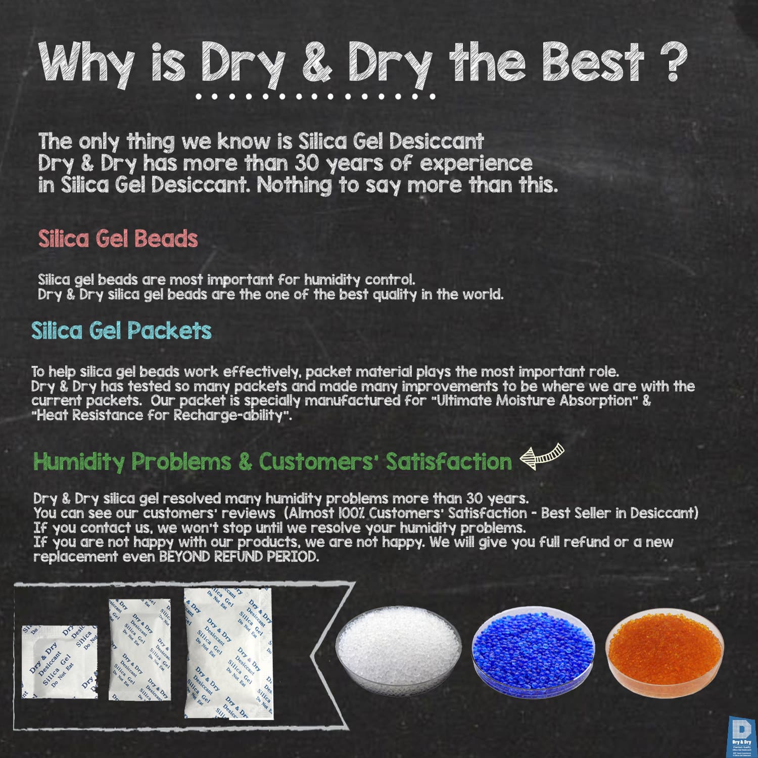 20 gram X 30 PK "Dry & Dry" Food Grade Orange Indicating Silica Gel Packets 5