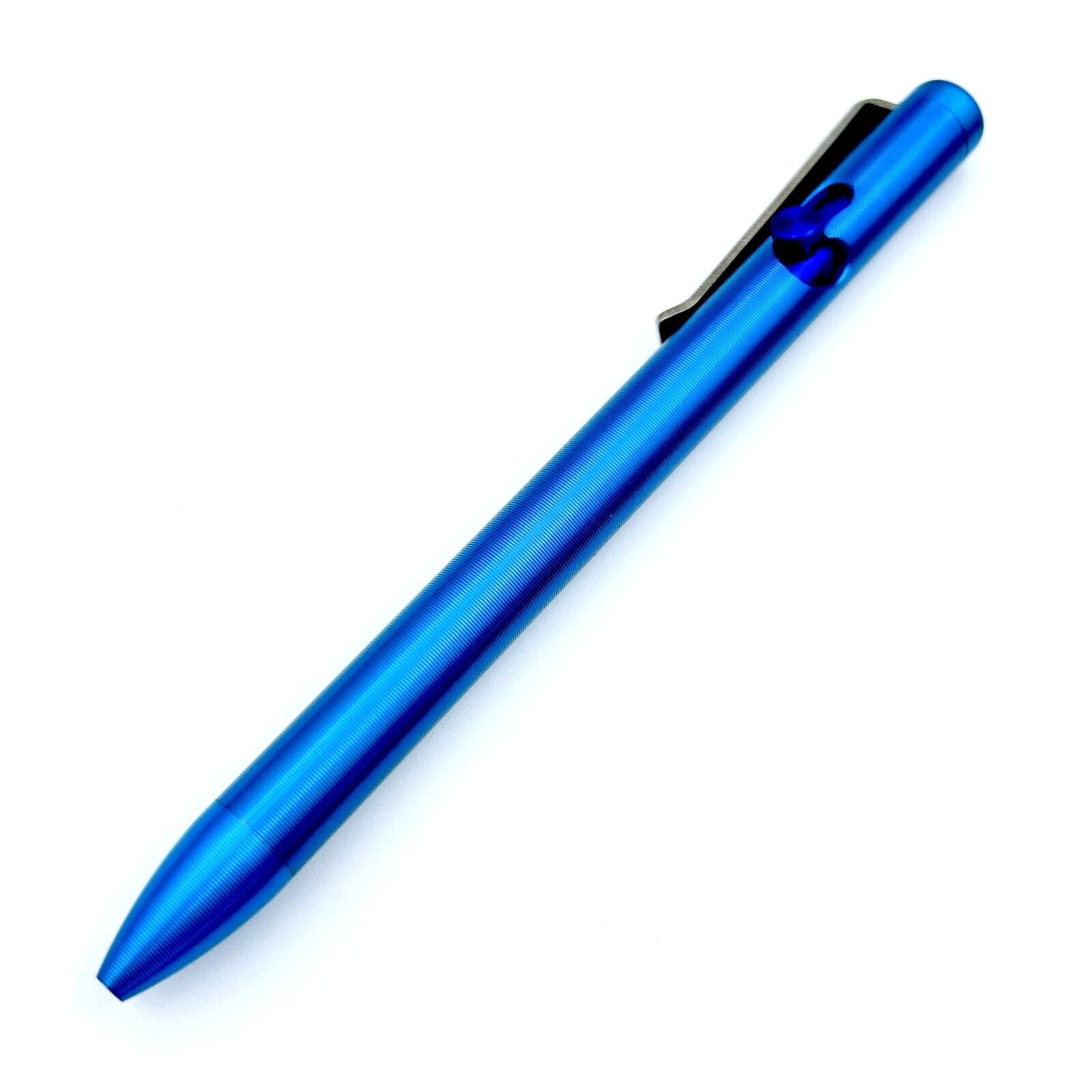 Tactile Turn - Titanium Bolt Action Standard Size Pen 29v Blue Ano Color  [5.6"]