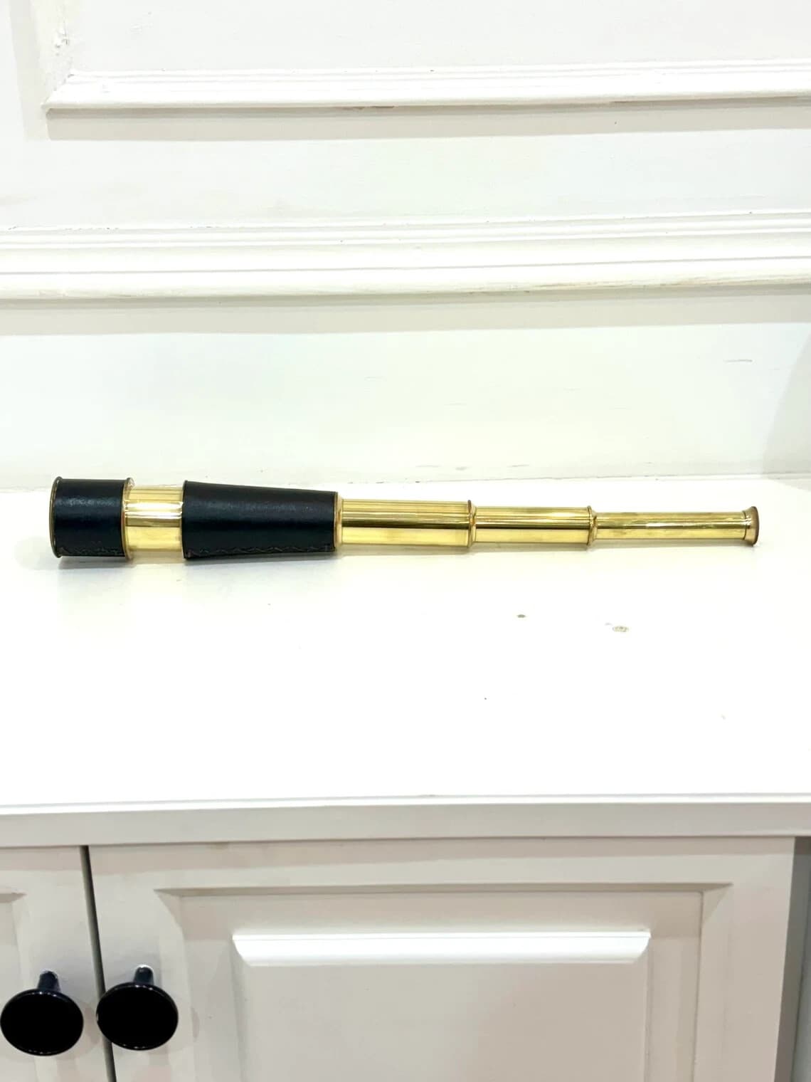 Brass Telescope Pirates Spyglass Sailor Nautical Pocket Telescope with leather 6