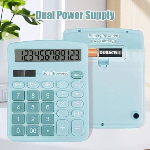 Desktop Calculator, Light Blue Calculator Big Buttons, 12-Digits Light Blue1 3