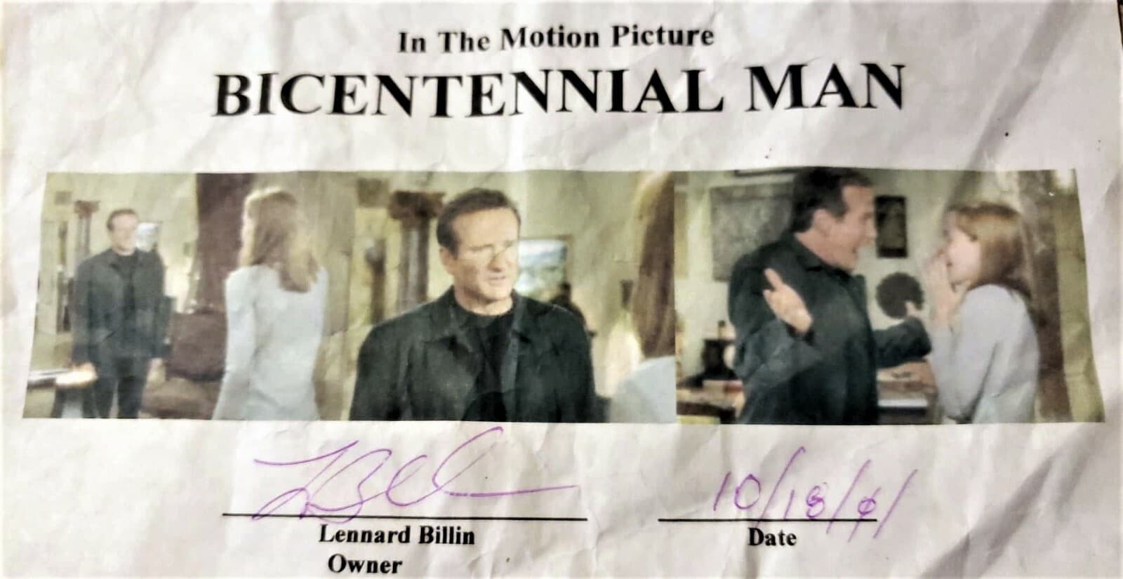 Bicentennial Man - Robin Williams Screen Worn Wardrobe Jacket w/Tag & COA 4