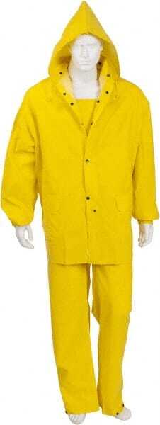 PRO-SAFE Waterproof Yellow PVC Rain Suit with Bib Pants & Detachable Hood: Si... 4