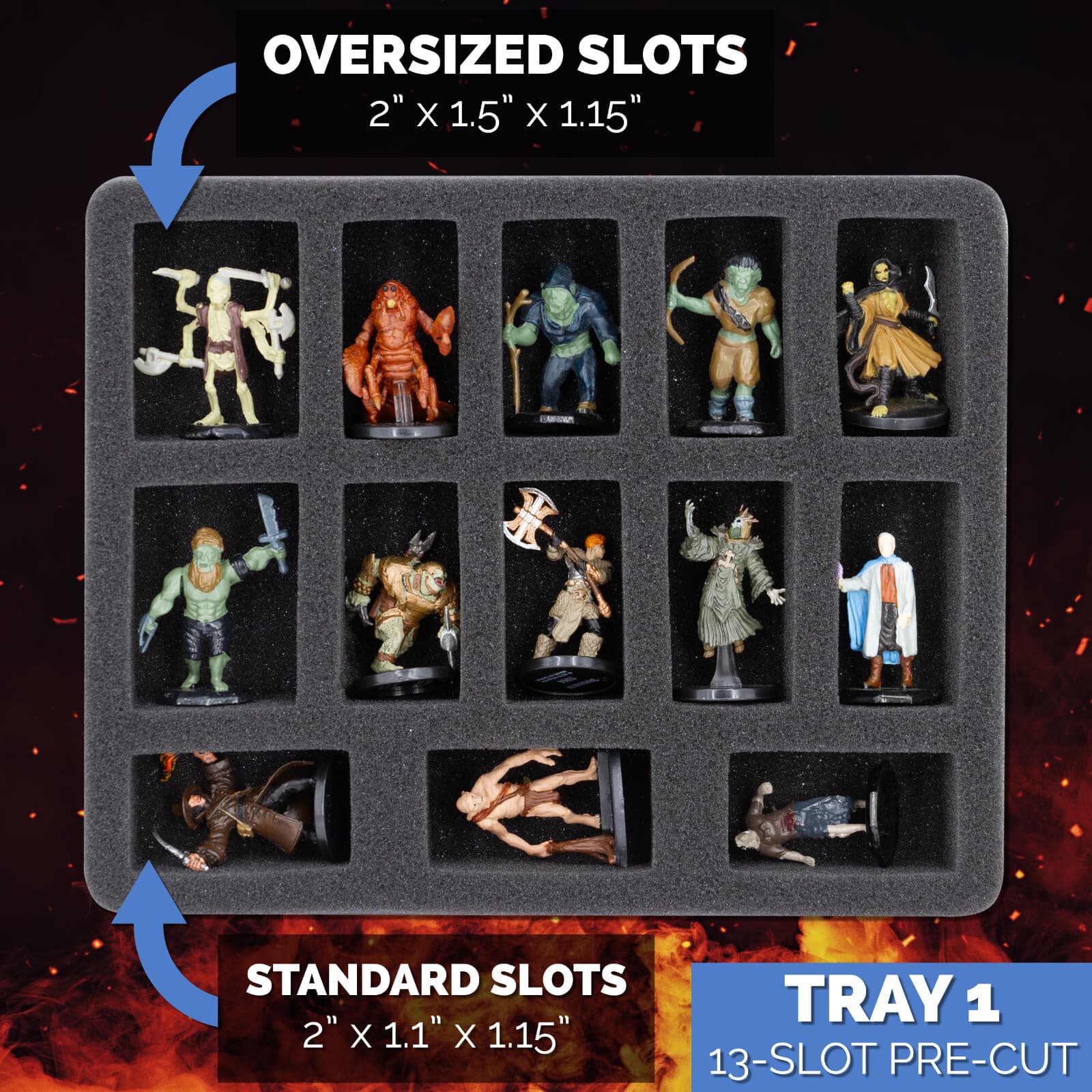 CASEMATIX Miniature Case – Holds 43 Warhammer & DnD Minis – Figurine Case Only 3