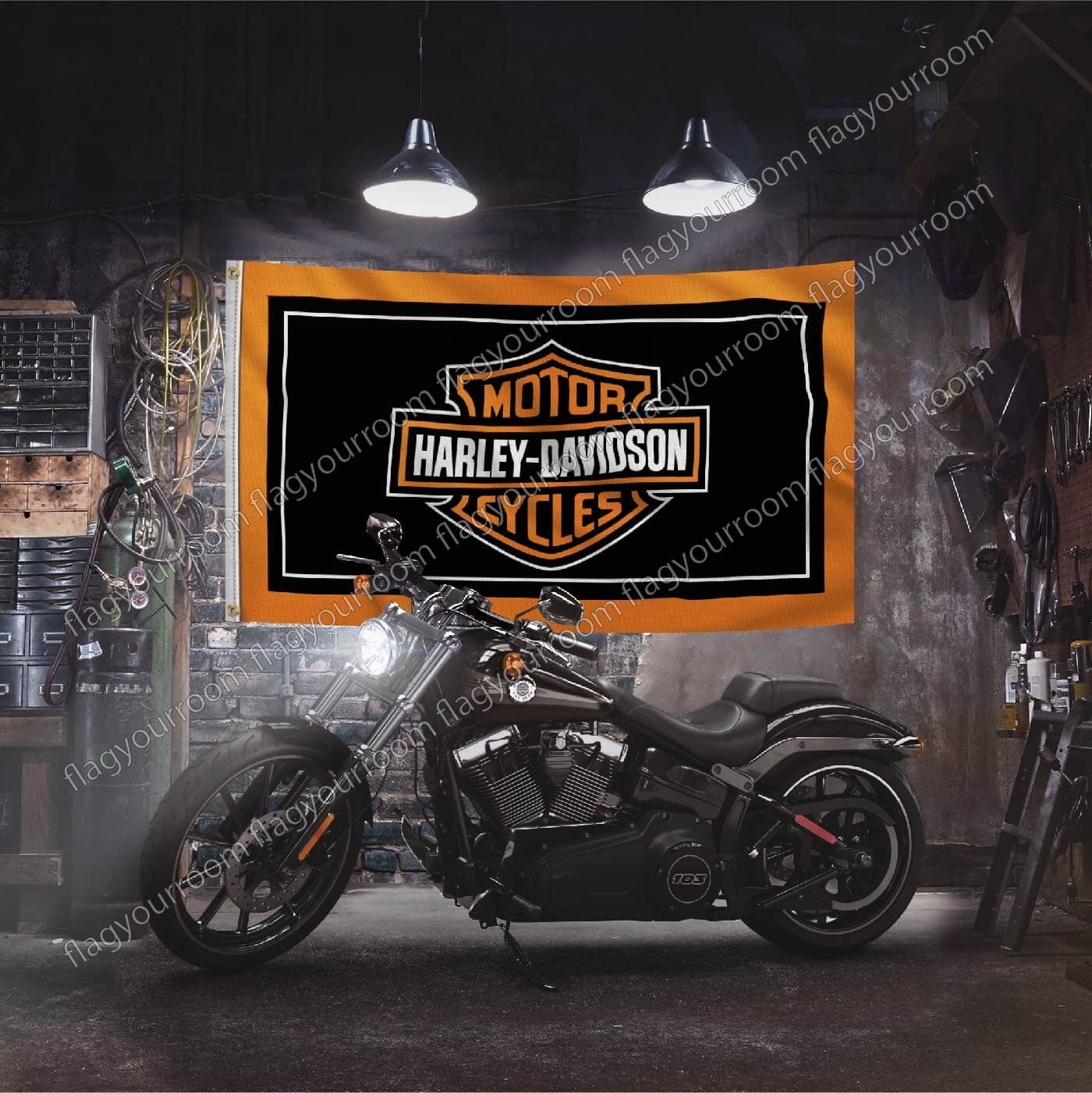 Harley Davidson Flag 3x5 ft HD Banner Logo Garage Wall Sign FREE Shipping 6