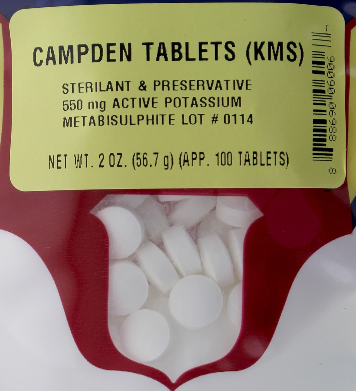 Campden Tablets (Potassium 100), Yeast Nutrient (2 oz), & Pectic Enzyme Powder 3