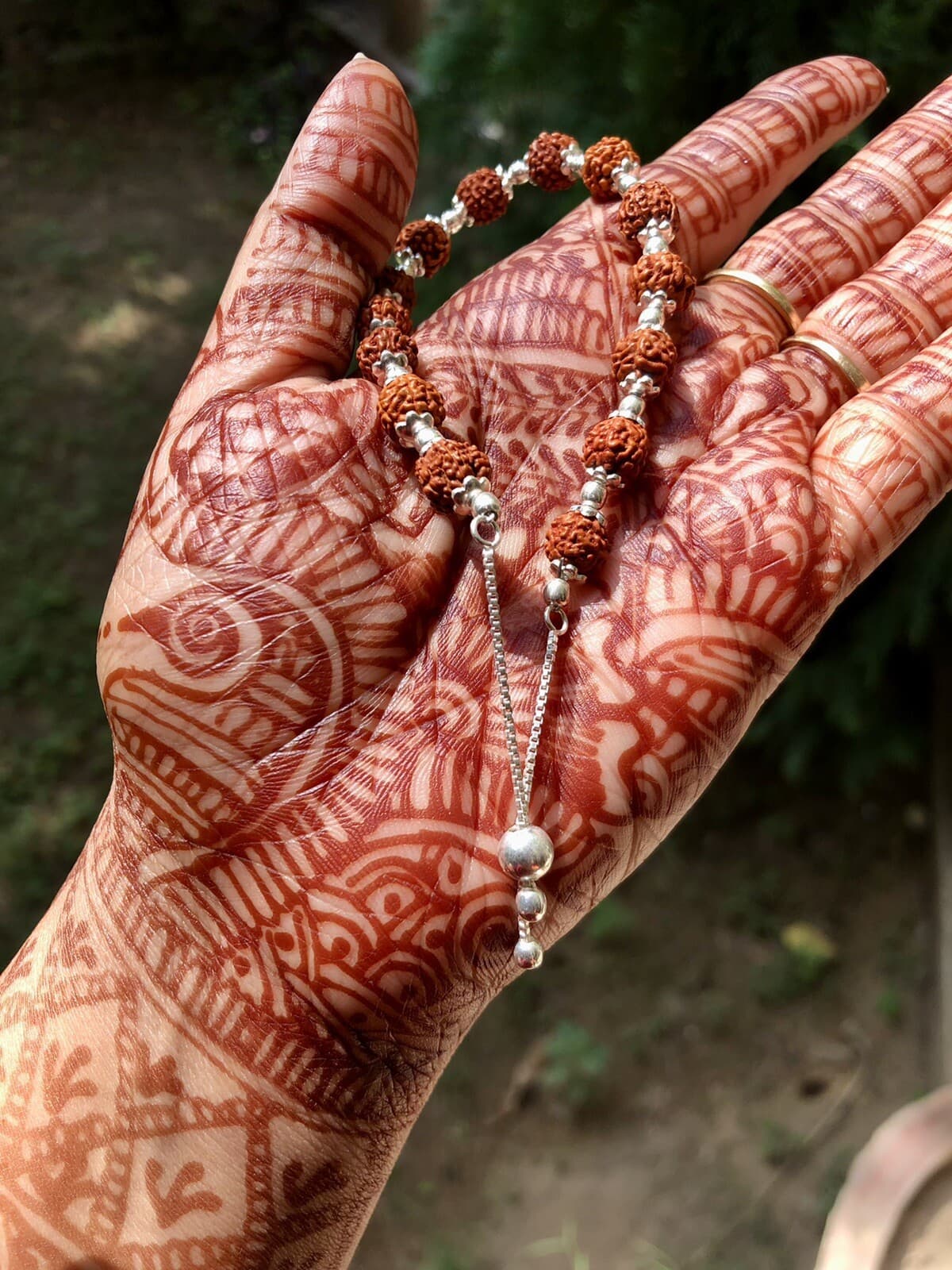 Natural 5 Mukhi RUDRAKSHA Rudraksh Bracelet 925 Sterling Silver adjustable 2