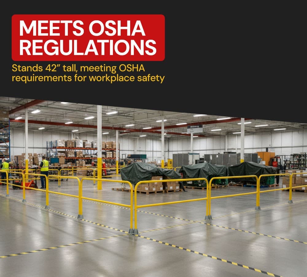 6' Steel Yellow Powder Coated Portable Industrial Safety Railing for Pedestrian 2