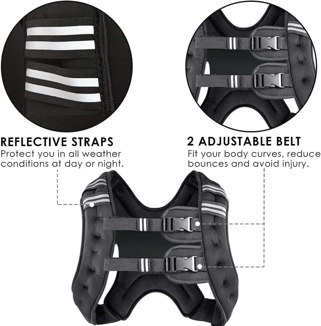 Weighted Vest for Women and Men 8  Lbs with Reflective Stripe and Double Adjusta 5