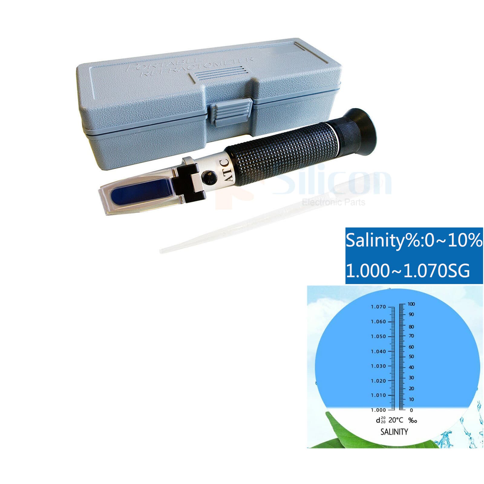 Salinity Refractometer Meter Water Reader Marine 0~10% Salt Aquarium Test Tester 6
