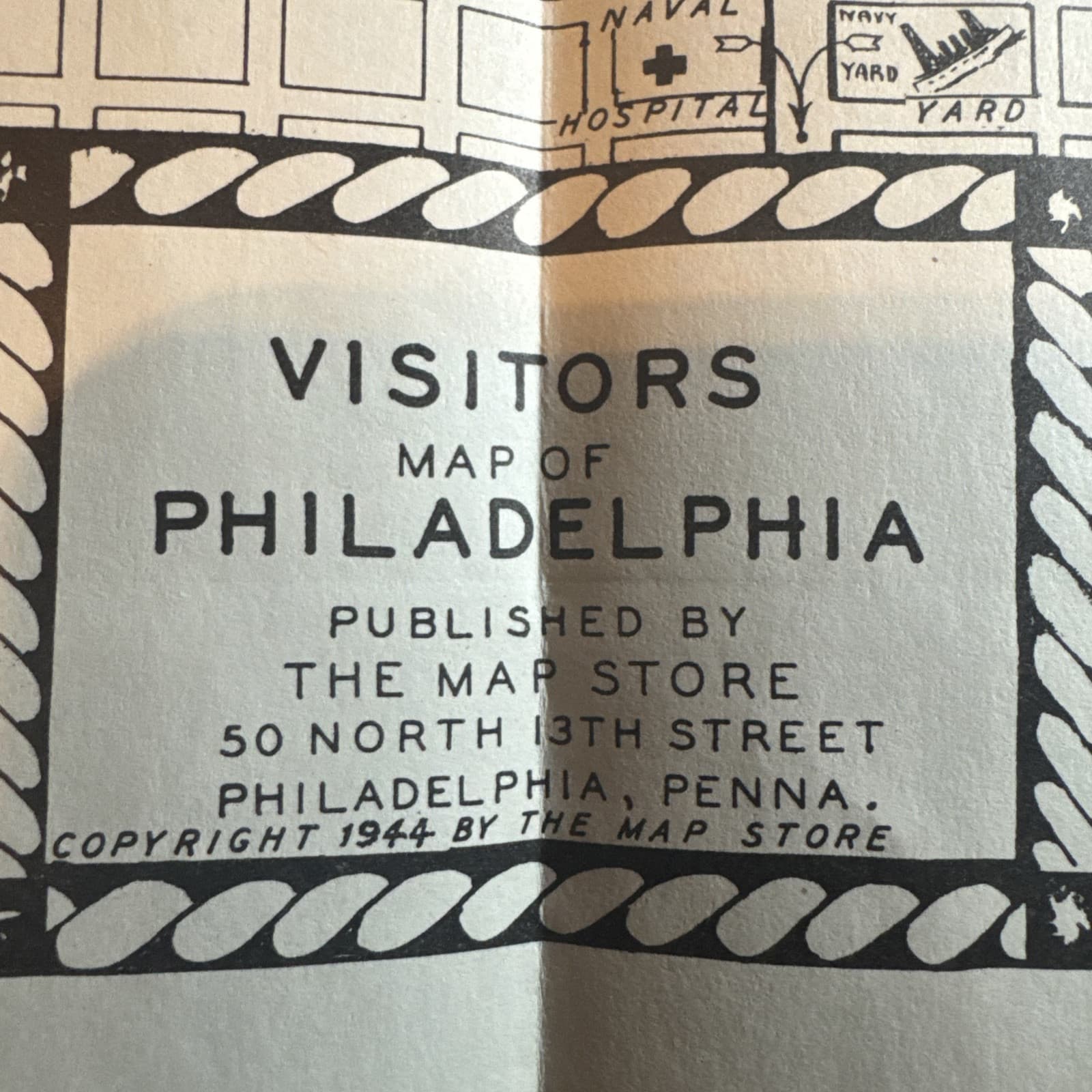 Vintage 1944 Visitors Map Of Philadelphia (Price 25 Cents) The Map Store 3