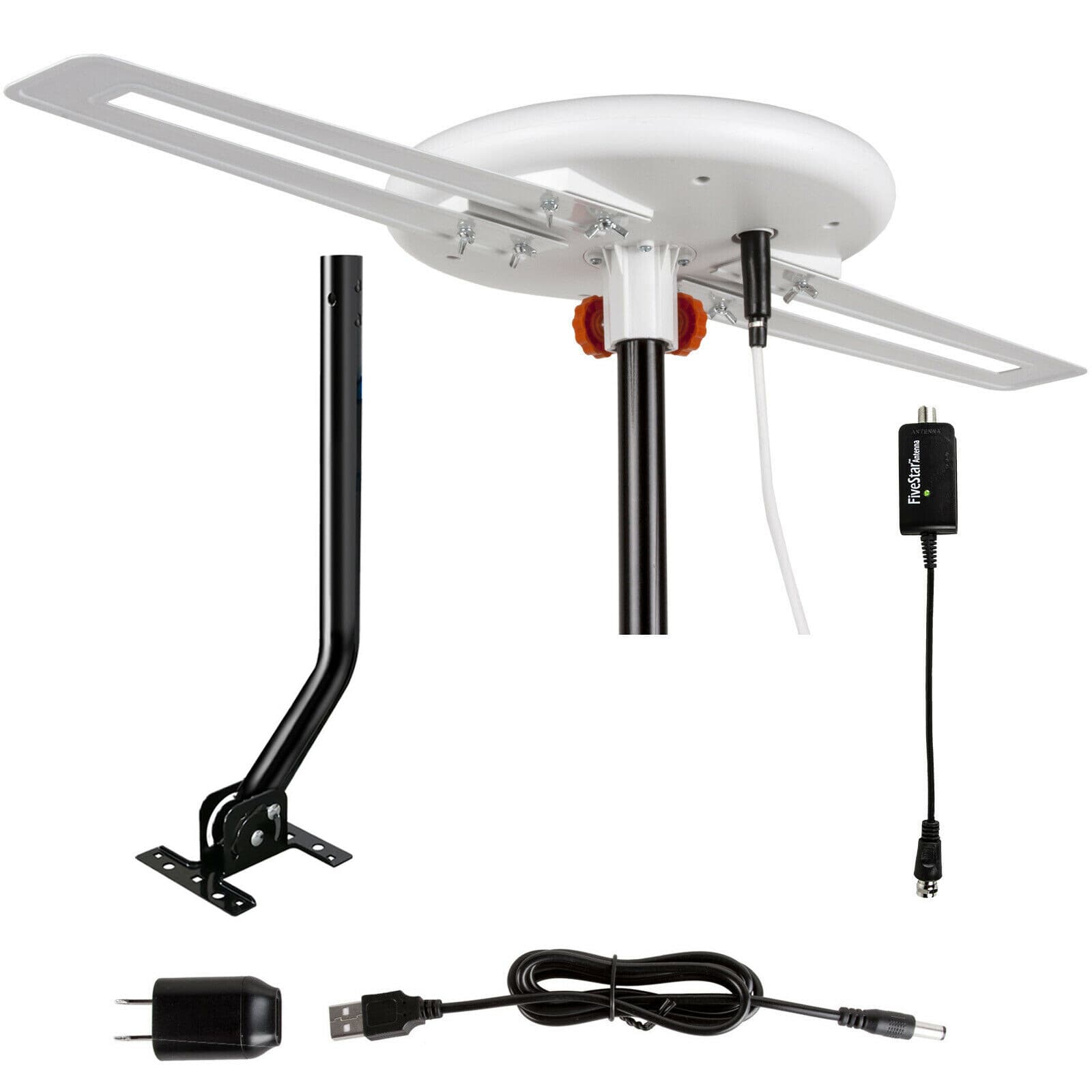 360Degree Omni-directional Digital Outdoor TV Antenna 4K Amplified Mounting Pole