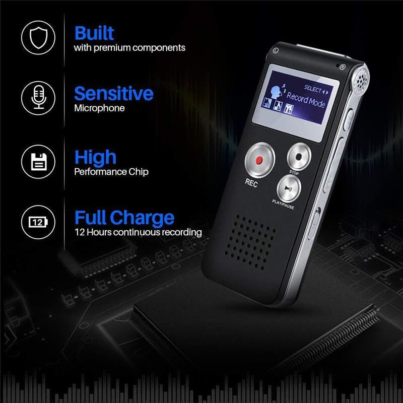Digital Voice Recorder Dictaphone Audio Sound Recorder Mini Spy Lecture 2024 US 6