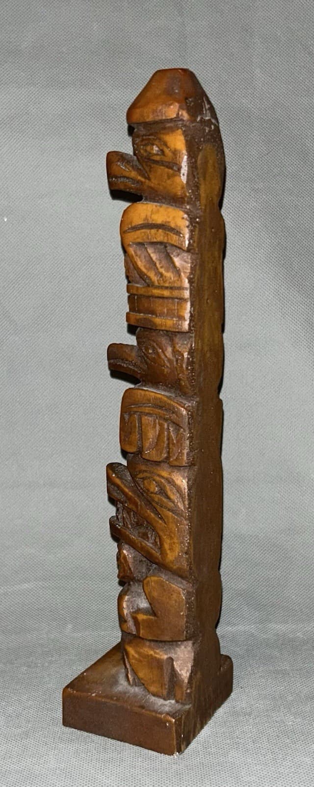 Totem Pole Hand Carved Cedar Alaskan Tlingit Unity Northwest Coast Native 13" 6