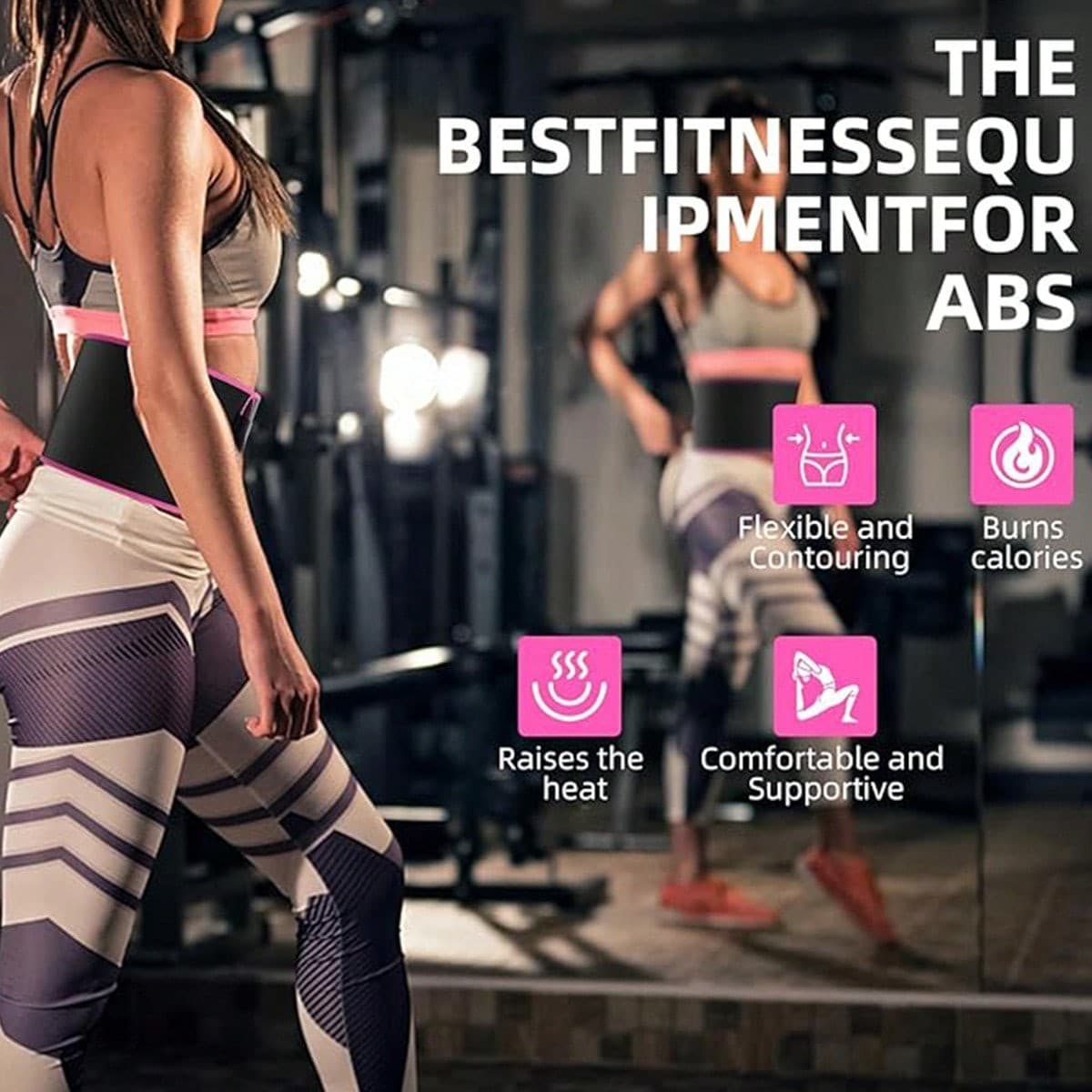 Waist Trimmer Premium Sweat Enhancing Fitness Belt for Women & Men Adjustable US 6