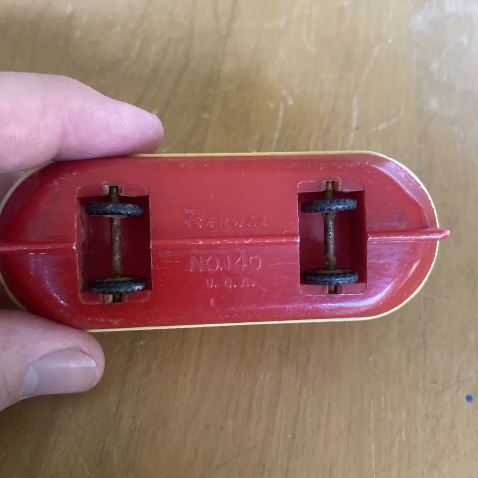 Renwal Ferry Boat Hard Plastic No. 140 USA with Wheels VINTAGE 4