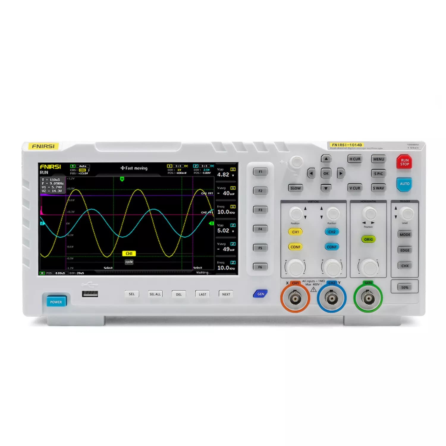 FNIRSI 1014D 7" LCD 2 Channel Signal Generator Digital Storage Oscilloscope H0V2 2