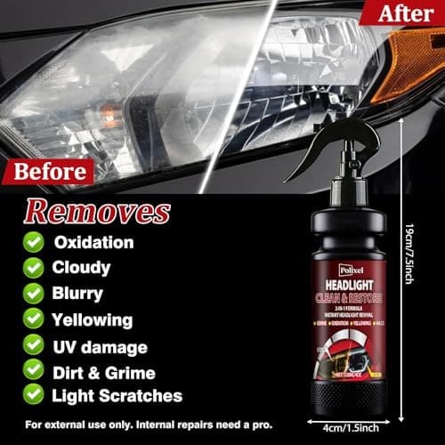 Headlight Cleaner Spray Headlight Restoration Removes Haze, Oxidation &  5