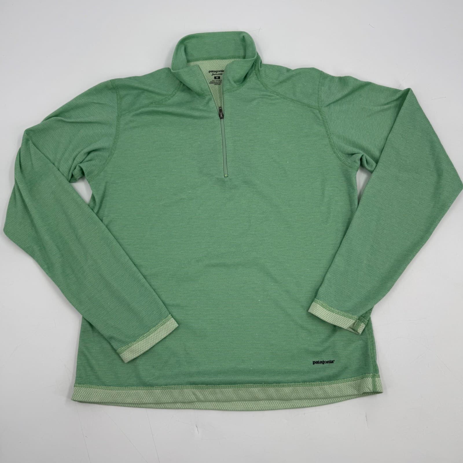 Patagonia Capilene Cool Lightweight Green 1/4 Zip Pullover Shirt Mens Size M