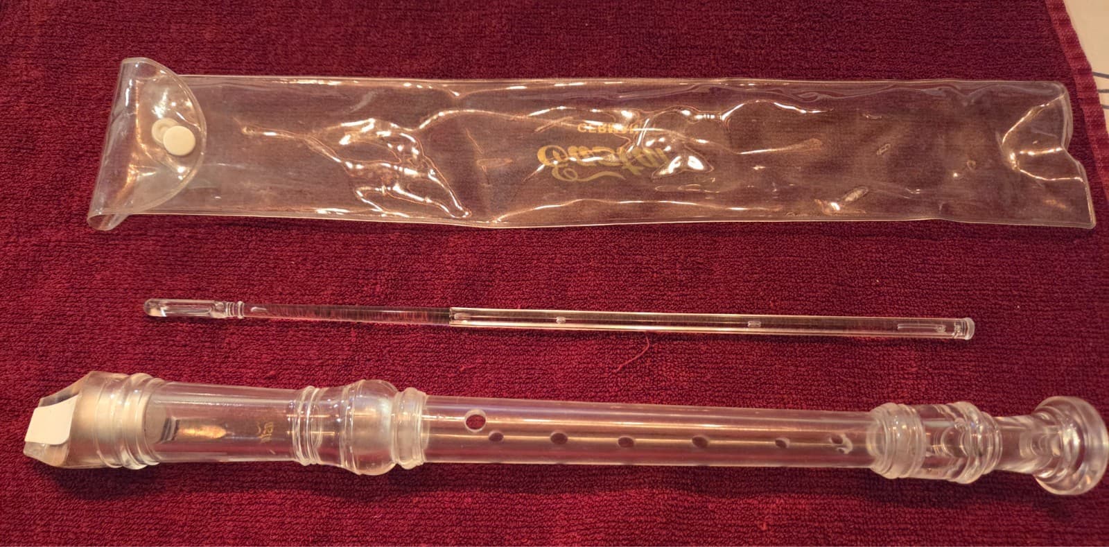 Eastar Clear Plastic Flute for Learning with Cleaning Rod in Case 4