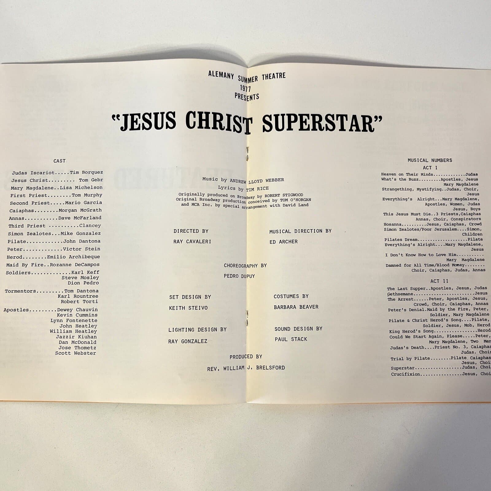  Vintage Program 1977 Jesus Christ Superstar Alemany Summer Theater Rock Opera 3