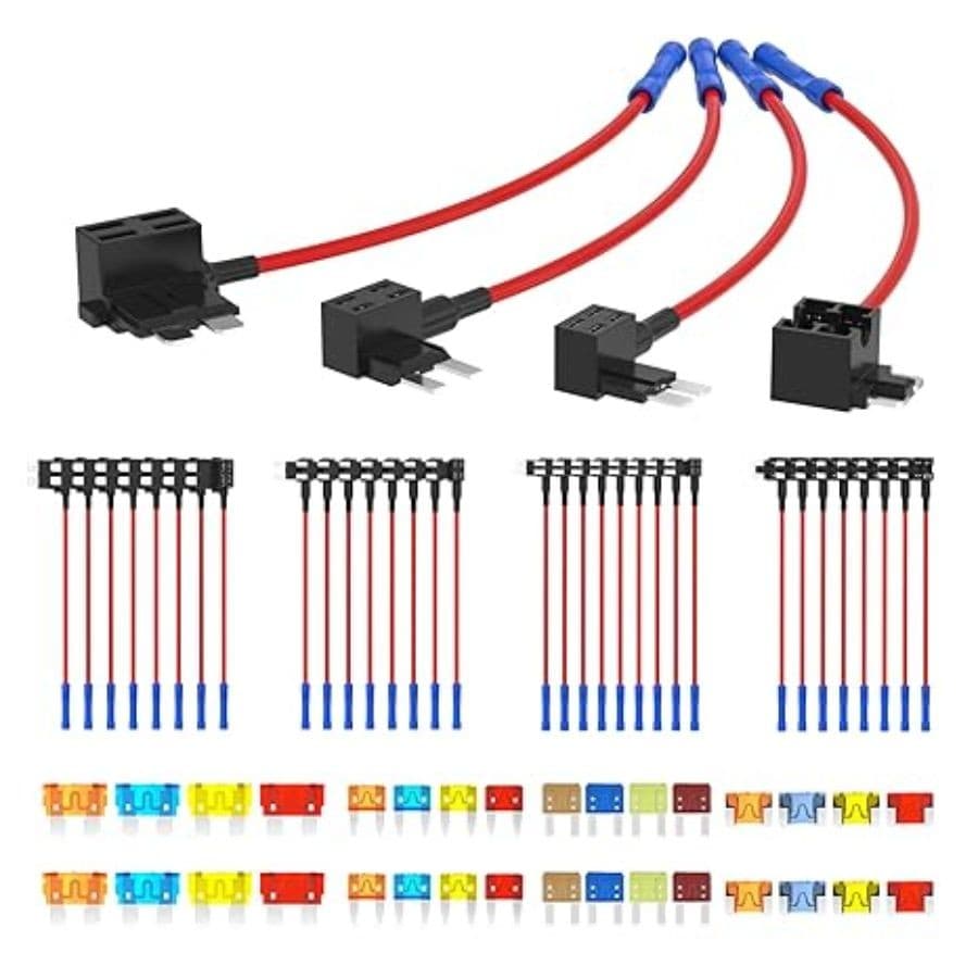 36PCS Fuse Tap 12V 4 Types Add a Fuse Kit with 5A 10A 15A 20A Fuse QSACC-9PCS